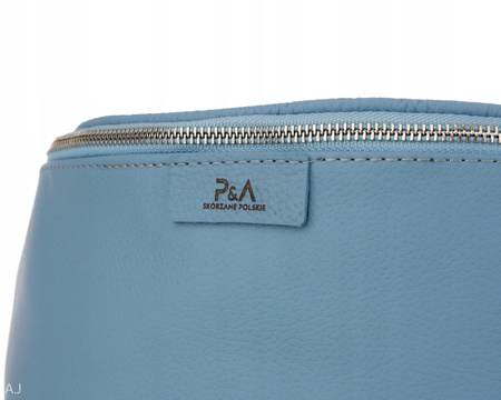Saszetka damska skórzana S-PA L błękitna