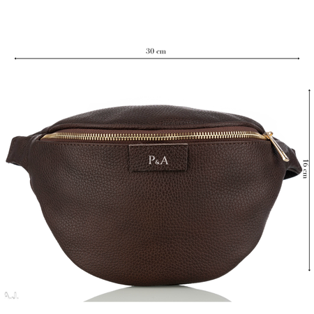 Saszetka damska skórzana S-PA brąz + złoto