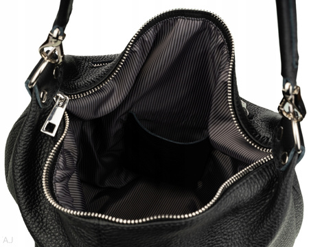 Worek damski skórzany T-MQ czarny