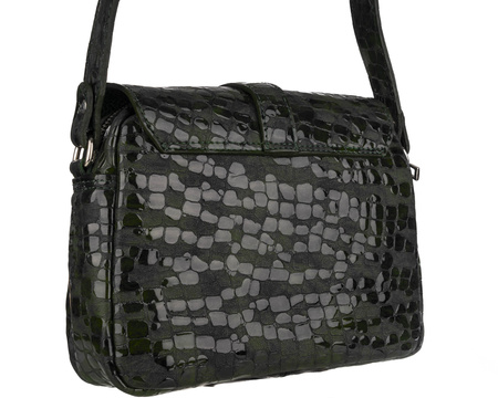 Torebka damska skórzana Canaletto T-690 zielona z efektem kropli