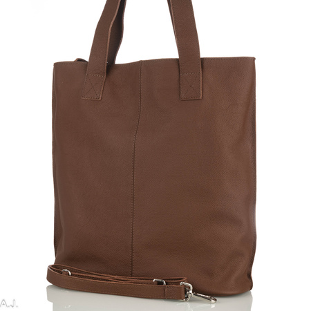 Torebka damska skórzana T-NAT brąz