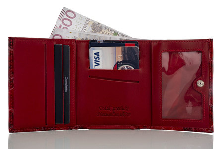 Portfel damski skórzany Canaletto P-2000 czerwony
