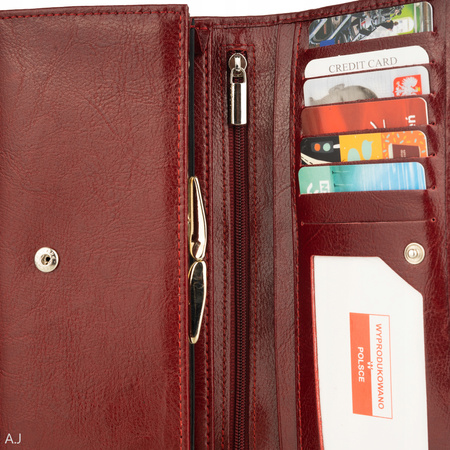 Portfel damski skórzany GB P-80 bordowy