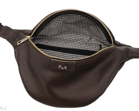 Saszetka damska skórzana S-PA brąz + złoto