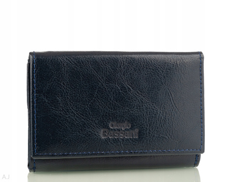 Portfel damski skórzany GB P-21 granatowo-czerwony