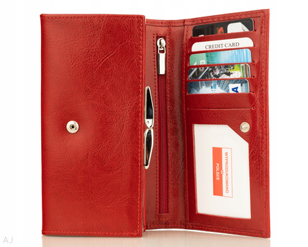 Portfel damski skórzany GB P-32 czerwony