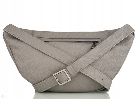 Saszetka damska skórzana S-PA L jasny szary