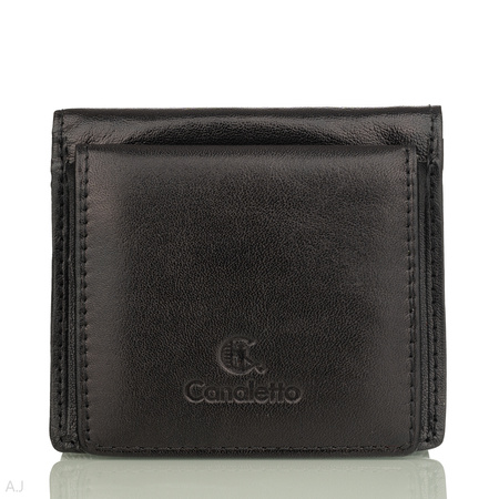 Portfel skórzany z kominkiem Canaletto P-1008 czarny